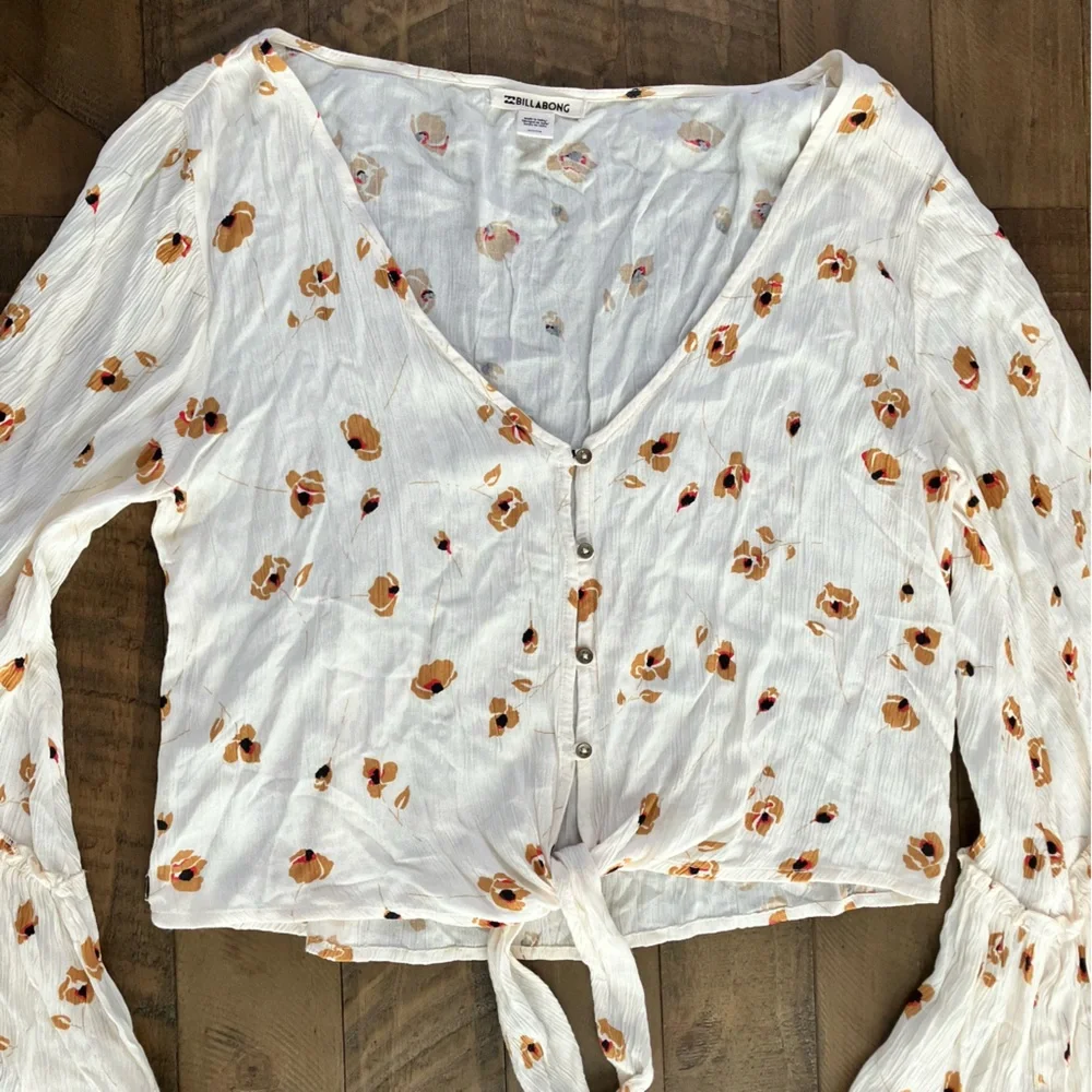 BILLABONG | Lust Wild Floral Crinkle Top – Size Small - Picture 6 of 7